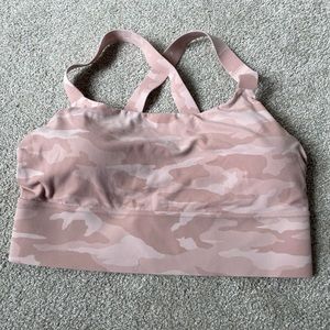 Athleta Pink Camo Racerback Sports Bra
